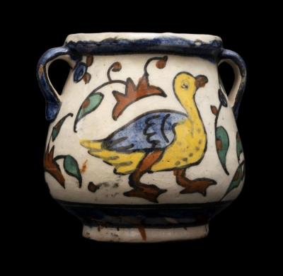 Armenian ceramic vase produced by the Joint Workshop, Jerusalem, 1921-1948