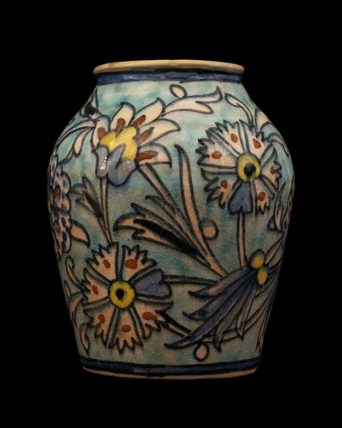 Armenian ceramic vase produced by the Dome of the Rock Tile Workshop , Jerusalem, 1919-1948