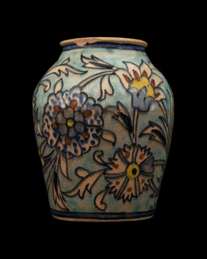 Armenian ceramic vase produced by the Dome of the Rock Tile Workshop , Jerusalem, 1919-1948