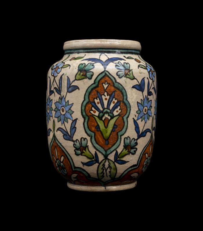 Armenian ceramic vase produced by the Joint Workshop, Jerusalem, 1921-1948