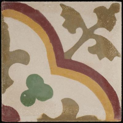 A Coloured Cement Tile and the Mold Used to Manufacture it, the "Beirut Carpet," 1930s