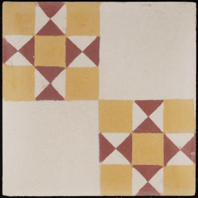 A Coloured Cement Tile and the Mold Used to Manufacture It, "Ad-Dammah" 1940s