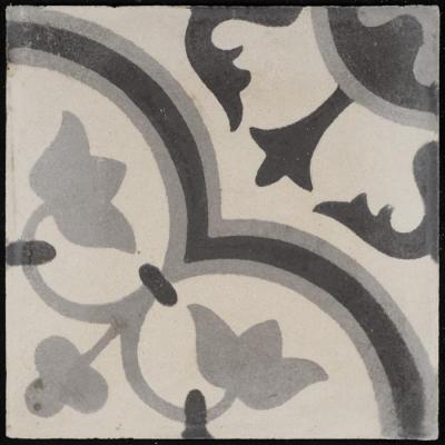 A Coloured Cement Tile and the Mold Used to Manufacture It, the "Two Flowers Carpet", 1920s