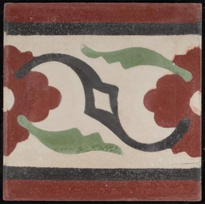 A Coloured Cement Tile and the Mold Used to Manufacture It, the "Star Band", 1920s