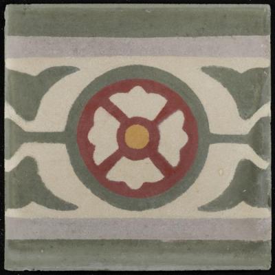 A Coloured Cement Tile and the Mold Used to Manufacture It, "Band"