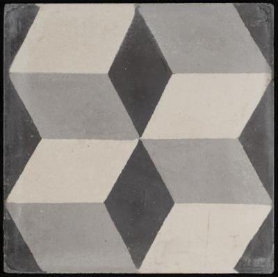 A Coloured Cement Tile and the Mold Used to Manufacture It, the "Baklava  Carpet", 1920s