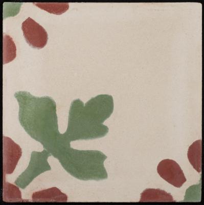 A Coloured Cement Tile and the Mold Used to Manufacture It, the "Egyptian Flower Carpet", 1960s