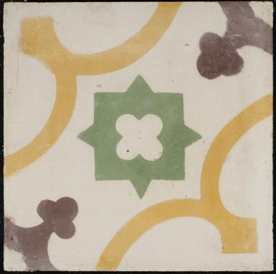 A Coloured Cement Tile and the Mold Used to Manufacture It, the "Jordan Band," 1930s