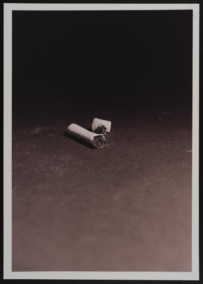 Cigarette case and butts of Shaheed Rami Gharrah, Displayed at the- 