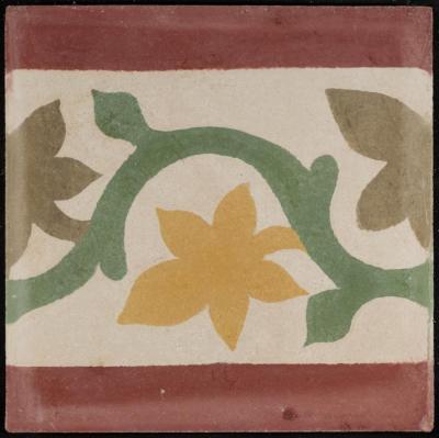 A Coloured Cement Tile and the Mold Used to Manufacture It, the "Beirut Band ", 1930s 