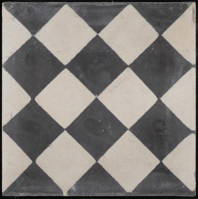 A Coloured Cement Tile and the Mold Used to Manufacture It, the "Squares - Chess", 1930s