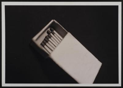 أعواد ثقاب (كبريت) للشهيد رامي مطاوع ، من معرض "مائة شهيد - مائة حياة"، شباط 2001