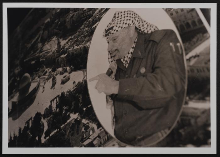 Photograph of Yasser Arafat belonging to Shaheed Shadi Alwawi - '100 Shaheeds - 100 Lives' Exhibition, Feb 2001