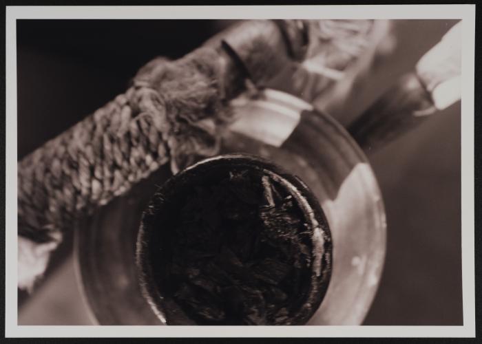 The Nargile pipe of Shaheed Imad Al-Nabeeh Displayed at the '100 Shaheeds - 100 Lives' Exhibition, Feb 2001