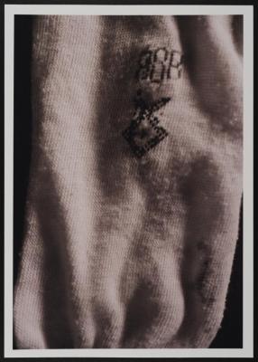 The Sock of Shaheed Bilal Affaneh Displayed at the '100 Shaheeds - 100 Lives' Exhibition, Feb 2001