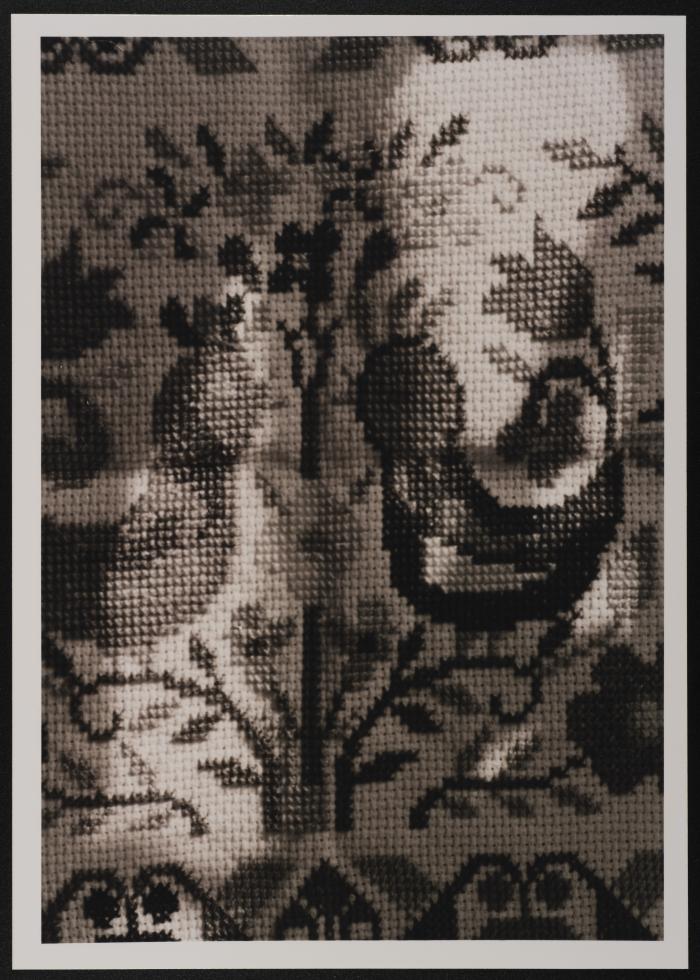 Piece of Tatreez( embroidery) of Shaheed Rahma Hindi - '100 Shaheeds - 100 Lives' Exhibition, Feb 2001