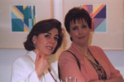 A photograph from the opening of the artist Kamal Boullata