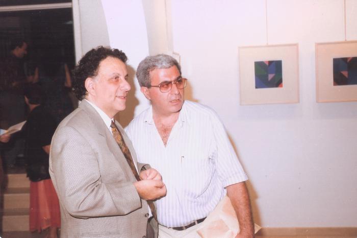 Artist Kamal Boullata and Elias Khoury, Damascus, 1994