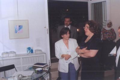 Muna Atassi and the Syrian Minister of Culture, Damascus, 1994