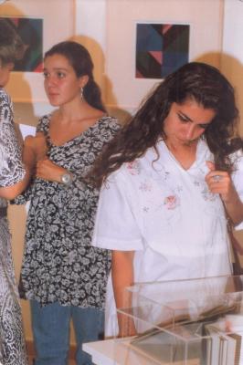 A photograph from the opening of the artist Kamal Boullata