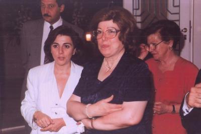 A photograph from the opening of the artist Kamal Boullata