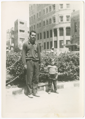 Wajih and Fatima al-Qasim on King Faisal Street, Amman, 17 July 1969