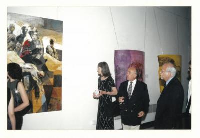 A photograph from the opening of Arab Professionals exhibition, Beirut, 2001