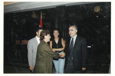 A photograph from the opening of Arab Professionals exhibition, Beirut, 2001