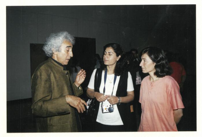 A photograph from the opening of Arab Professionals exhibition, Beirut, 2001