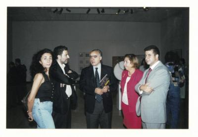A photograph from the opening of Arab Professional exhibition, Beirut, 2001