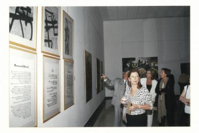 A photograph from the opening of Arab Professionals exhibition, Beirut, 2001