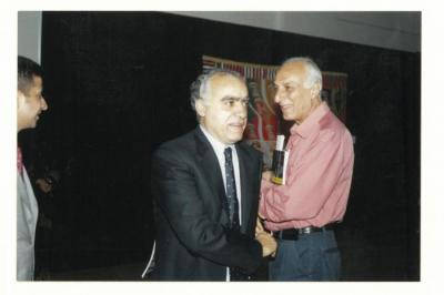 A photograph from the opening of Arab Professionals exhibition, Beirut, 2001