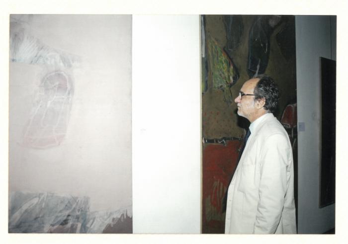 A photograph from the opening of Arab Professionals exhibition, Beirut, 2001