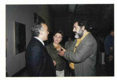 A photograph from the opening of Arab Professionals exhibition, Beirut, 2001