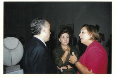 A photograph from the opening of Arab Professional exhibition, Beirut, 2001