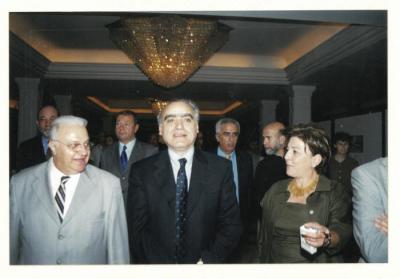 A photograph from the opening of Arab Professionals exhibition, Beirut, 2001