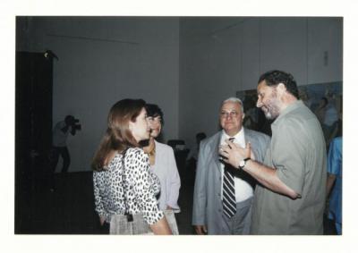 A photograph from the opening of Arab Professionals exhibition, Beirut, 2001