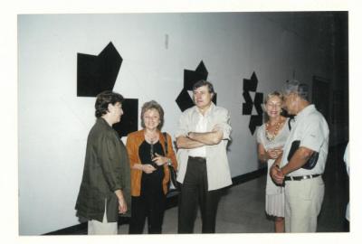 A photograph from the opening of Arab Professional exhibition, Beirut, 2001