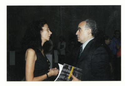 A photograph from the opening of Arab Professionals exhibition, Beirut, 2001