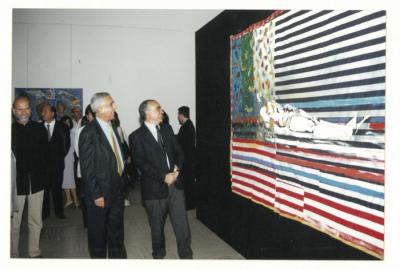 A photograph from the opening of Arab Professionals exhibition, Beirut, 2001