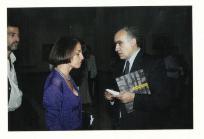 A photograph from the opening of Arab Professionals exhibition, Beirut, 2001