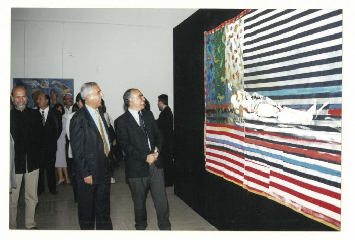 A photograph from the opening of Arab Professionals exhibition, Beirut, 2001