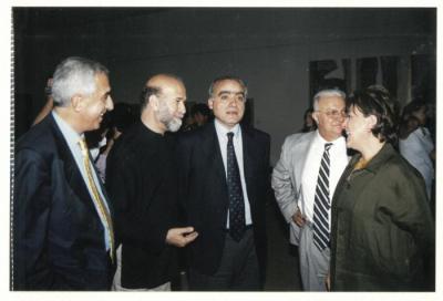 A photograph from the opening of Arab Professionals exhibition, Beirut, 2001