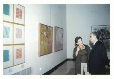 A photograph from the opening of Arab Professional exhibition, Beirut, 2001