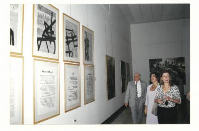 A photograph from the opening of Arab Professional exhibition, Beirut, 2001