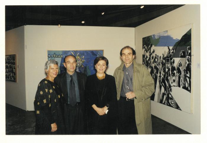 A photograph from the opening of an Arab professional exhibition, Damascus, 2001