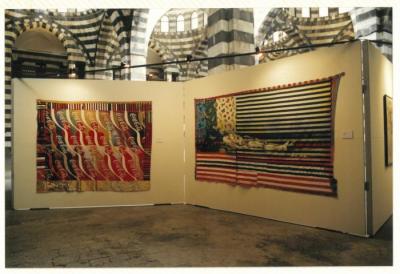 A photograph from the opening of an Arab professional exhibition, Damascus, 2001