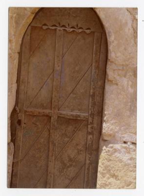 A door of an old house in Turmus Ayya village, 1980s