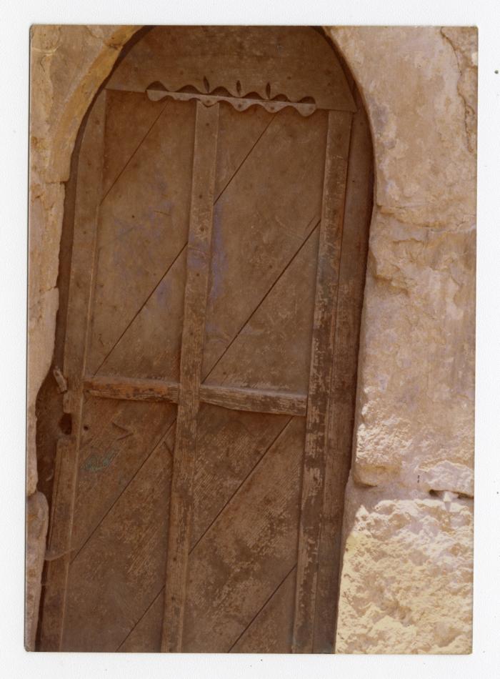 A door of an old house in Turmus Ayya village, 1980s