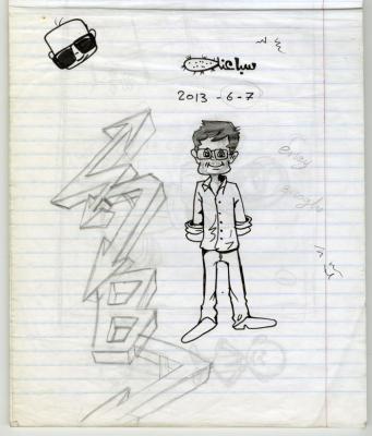 A Notebook of Caricature Sketches by Artist Mohammad Sabaaneh, al-Naqab Prison, June 2013